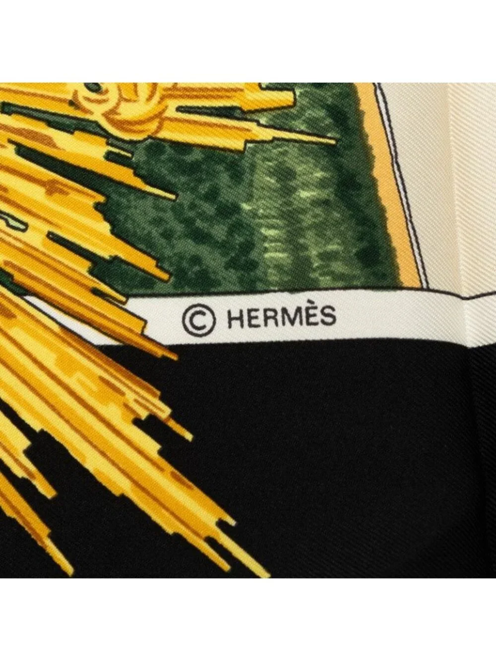 Hermes Carre 90 Sanssouci Palace Scarf Black Multicolor Silk